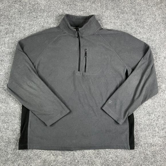 Starter Fleece Pullover Mens XL Gray 1/4 Zip Warm Athletic Sweatshirt Outdoor - Picture 1 of 7